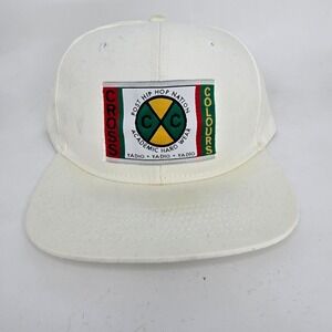 Cross Colours Mens White Post Hip Hop Nation Snapback Hat Academic Hard Wear Cap
